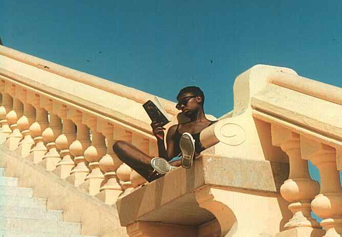 Lady in chatedral stairs,Sitges